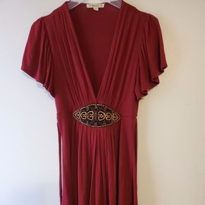 Forever 21 Red Empire Dress w/AMAZING medallions